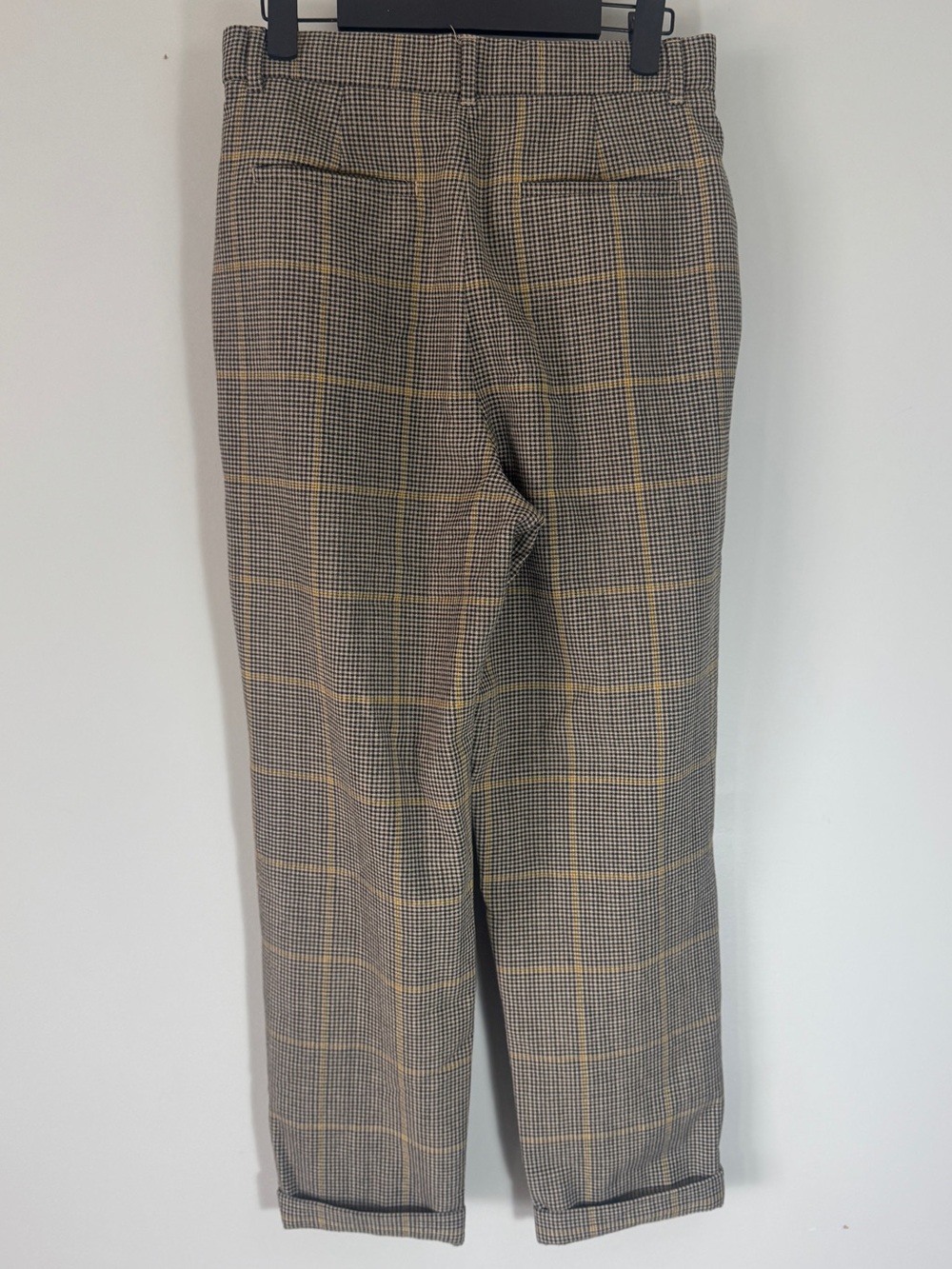 Little Moon Plaid Ankle Cropped Trousers in Brown and Tan - Picture 11 of 13